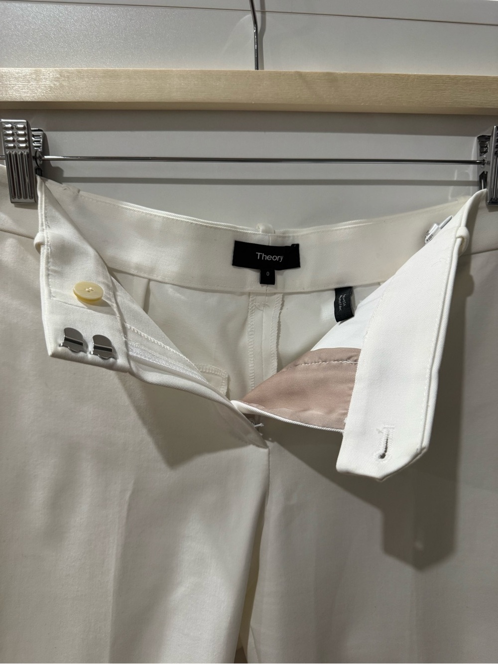 Theory White Straight-Leg Women's Trousers - Picture 5 of 6